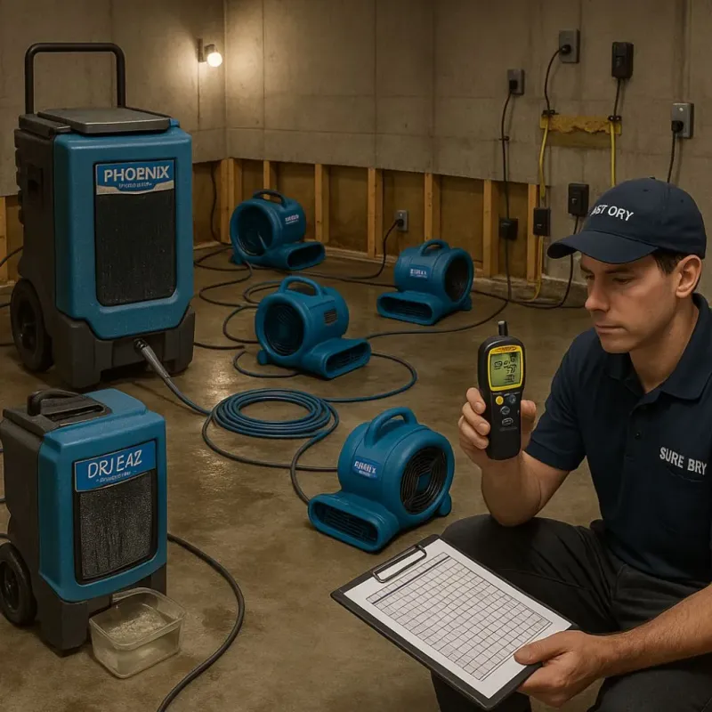 Structural Drying and Dehumidification process in Vineland, MN